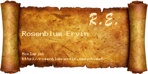 Rosenblum Ervin névjegykártya